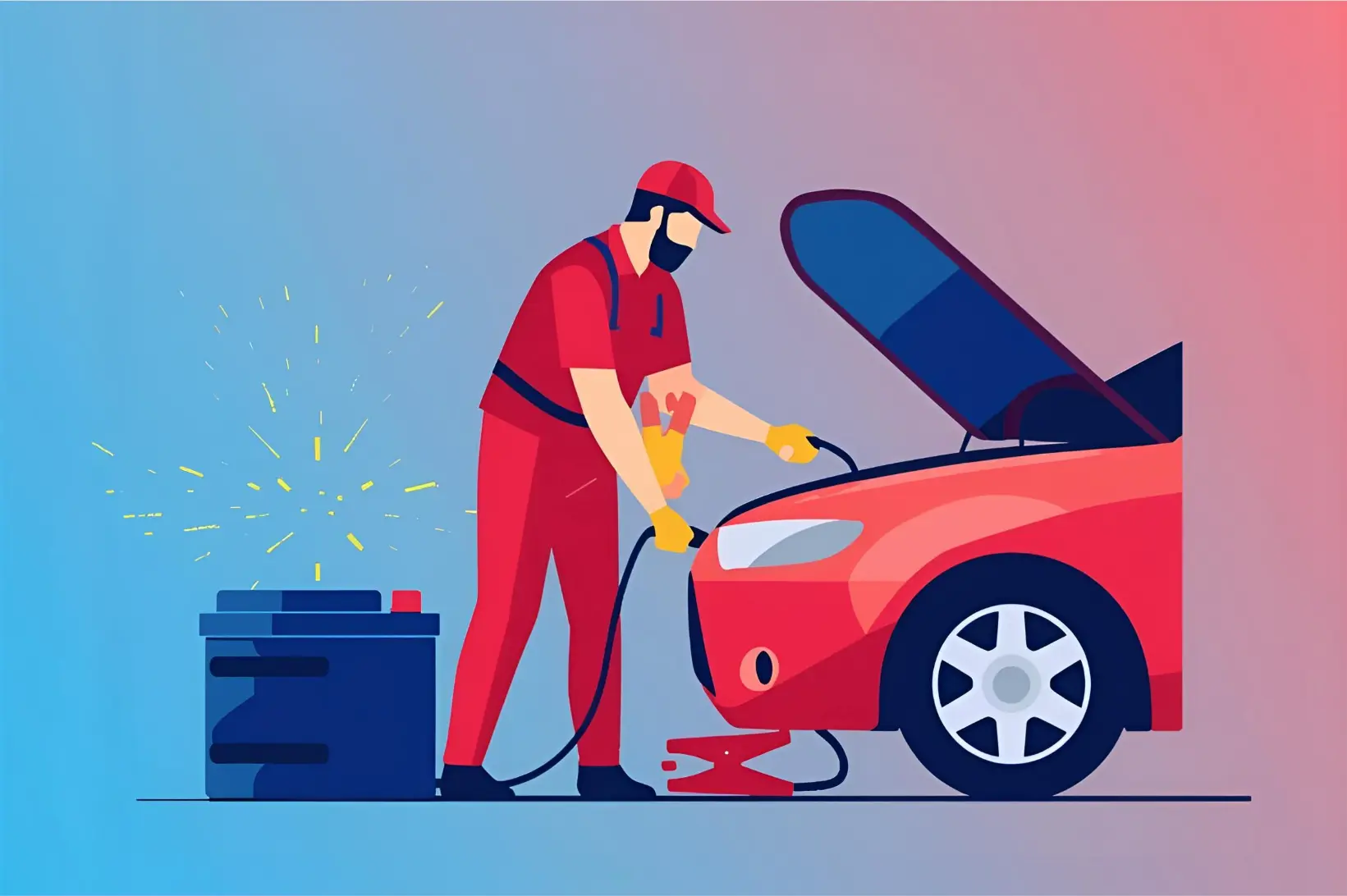 امداد باطری خودرو ۲۴ ساعته - شارژ و جامپ استارت باتری در محل توسط میکانو