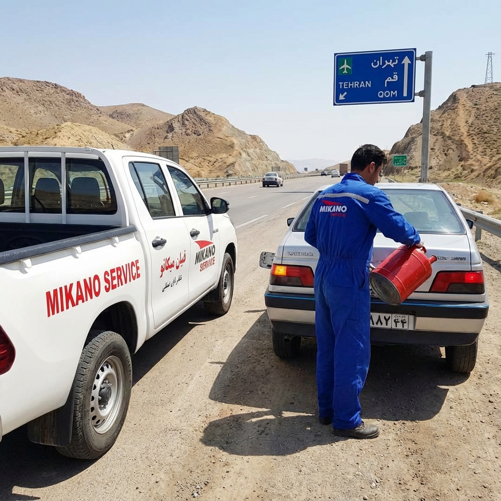 امداد سوخت ۲۴ ساعته - بنزین رسانی و گازوئیل رسانی فوری میکانو